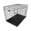 42inches Dogs Crate Folding Metal Pets Crates Double Door Puppy Cage Easy Set Up