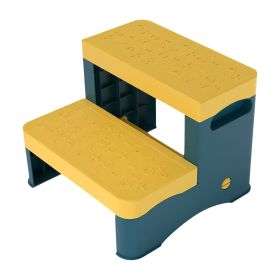 2 Step Stool for Kids Toddler Stool with Anti-Slip Surface Toilet Potty Training Stool for Bathroom Kitchen Sink (Option: Yellow)
