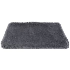 Dog Bed Soft Plush Cushion Cozy Warm Pet Crate Mat Dog Carpet Mattress with Long Plush for S/M Dogs (Option: M)