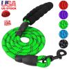 5FT Dog Leash Dog Training Walking Lead w/ Foam Handle Highly Reflective Treads Strong Nylon Dog Rope For Small Medium Dogs