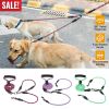 Double Dogs Leash No-Tangle Dogs Lead Reflective Dogs Walking Leash w/ Swivel Coupler Padded Handle