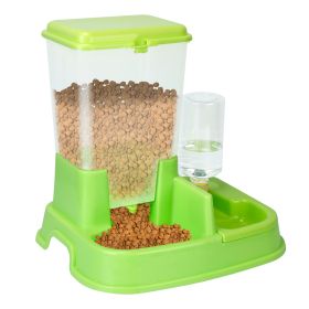 Pet Automatic Water Dispenser Food Dispenser 2 In 1 Dog Cat Dispenser Gravity Food Water Dispenser (Option: Green)